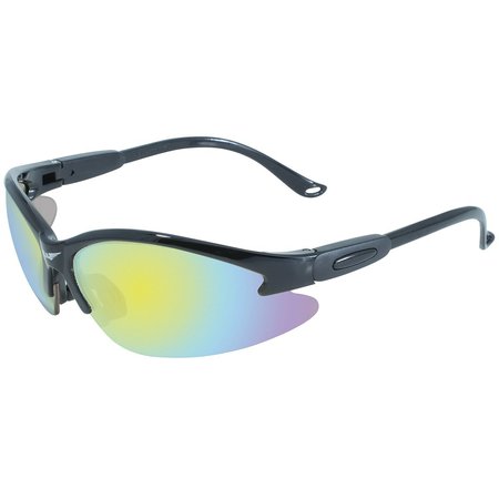 GLOBAL VISION Cougar SafetyGlasses w/ Gloss Blk Semi R COUGTY